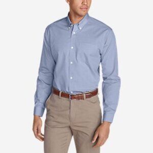 Eddie Bauer | Cornflower Blue Wrinkle-Free Pinpoint Cotton Oxford Shirt M Tall